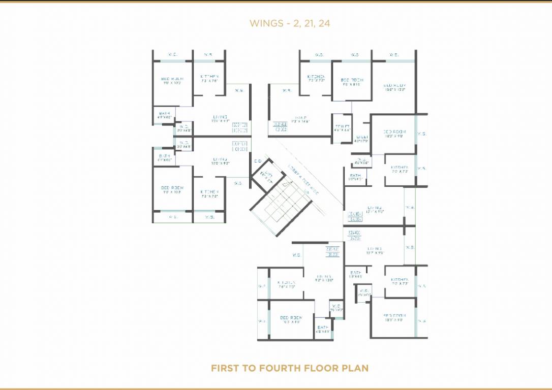  galaxy garden plot 1 Building No 2 Cluster Plan