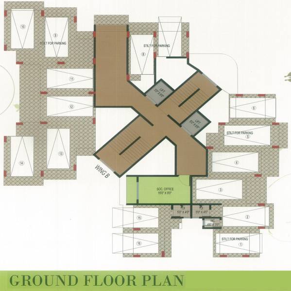  sajan-heights Wing B Cluster Plan for Ground Floor Plan