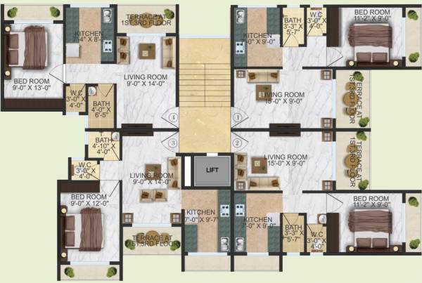  hill-view Building 1 Cluster Plan
