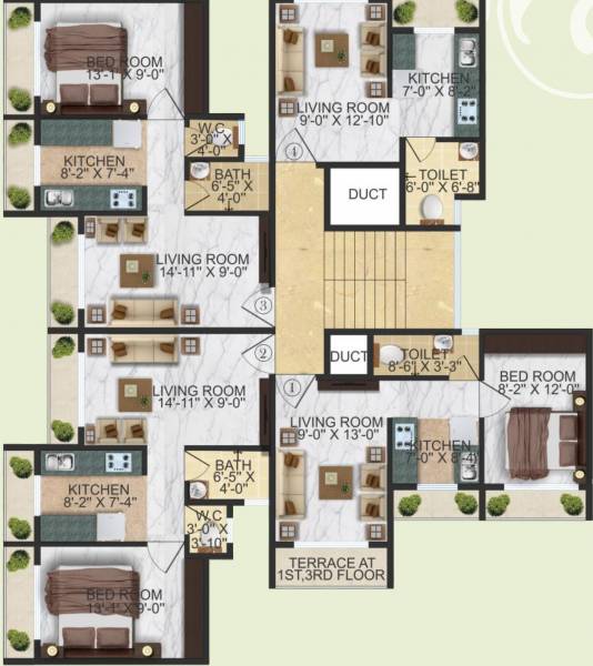  hill-view Building 2 Cluster Plan