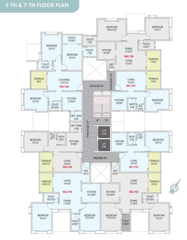  sangameshwari Sangameshwari Cluster Plan for 5th and 7th Floor