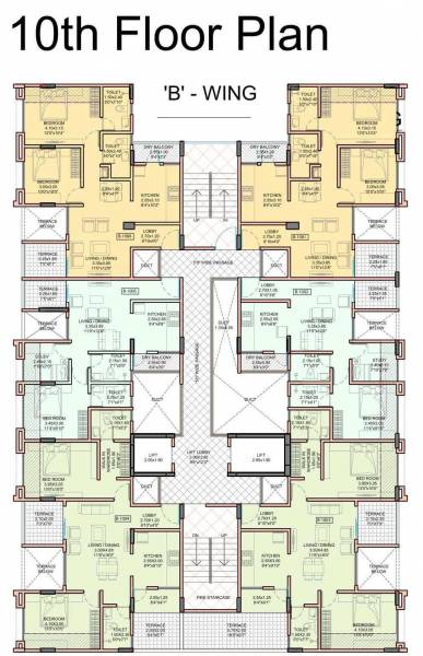  vrindavan-heights-phase-ii Vrindavan Heights Wing B Cluster Plan for 10th Floor