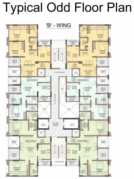  vrindavan-heights-phase-ii Vrindavan Heights Wing B Cluster Plan for Odd Floor