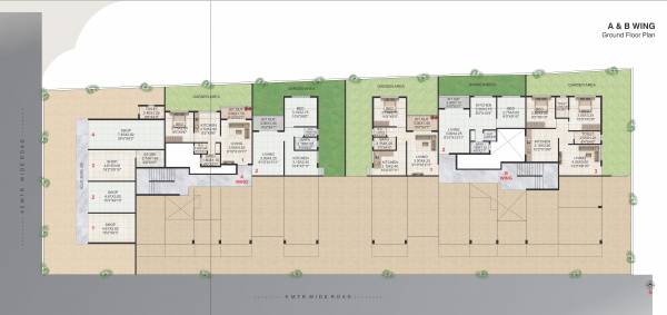  sai-villas Wing A + B Cluster Plan For Ground Floor