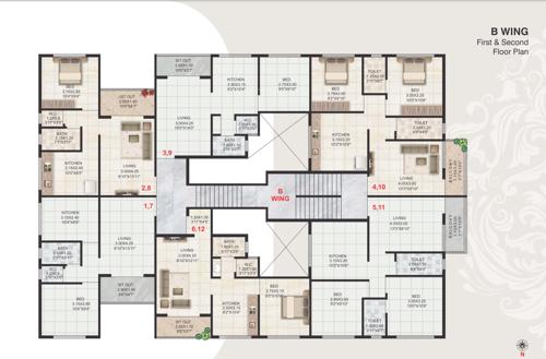  sai-villas Wing B Cluster Plan From 1st To 2nd Floor