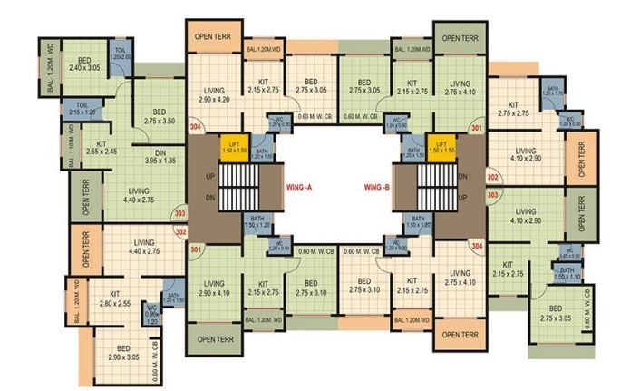  sai anandi heights Wing A Cluster Plan