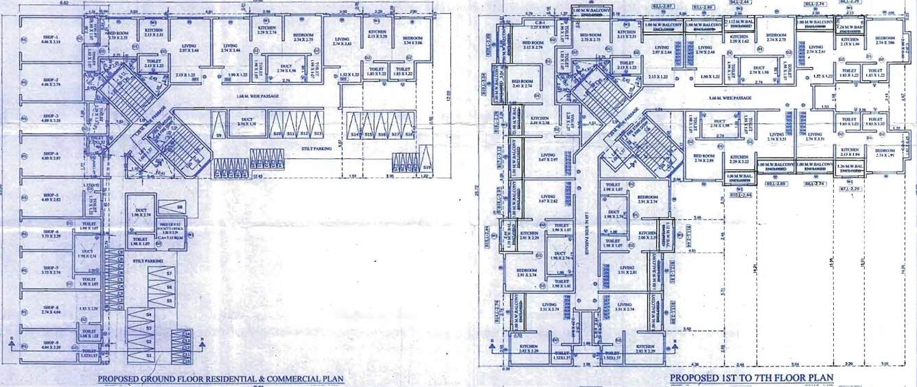  prithvi srishti Hansraj Tower Cluster Plan from 1st to 7th Floor