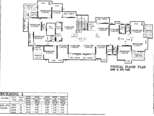  apartment Shree Sadguru Apartment Cluster Plan for 2nd & 4th Floor