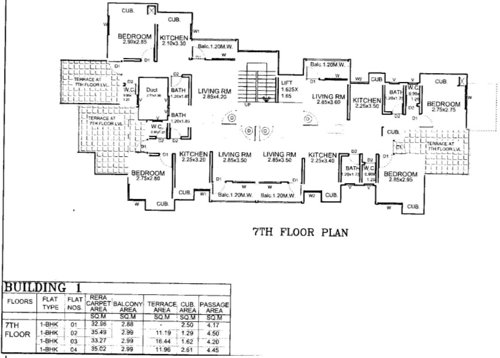  apartment Shree Sadguru Apartment Cluster Plan for 7th Floor