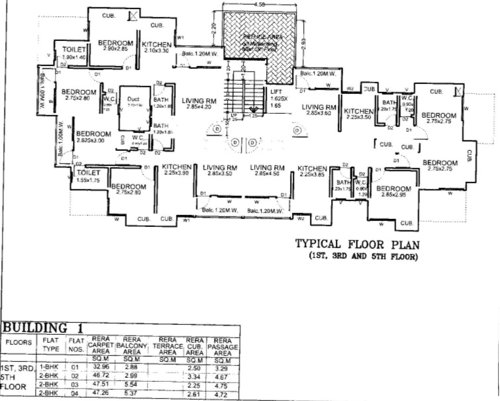  apartment Shree Sadguru Apartment Cluster Plan for Typical Floor