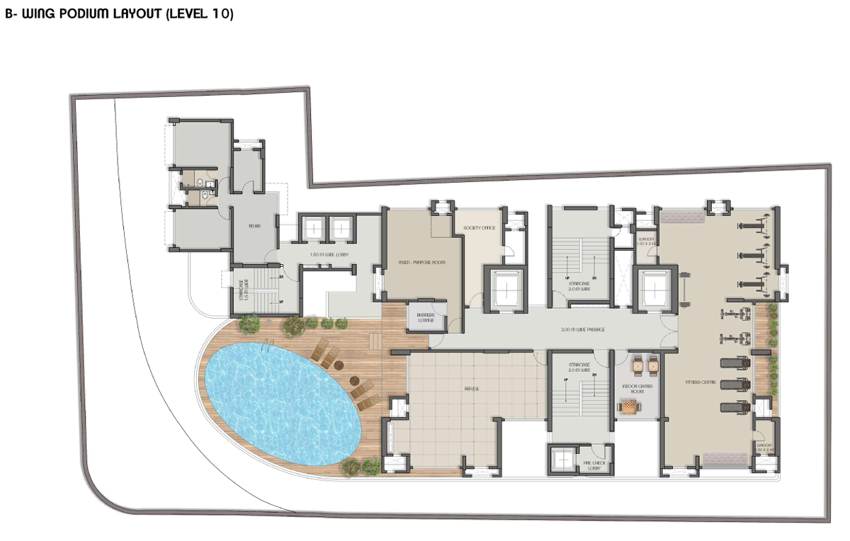  aangan Aangan B Wing Cluster Plan for Podium