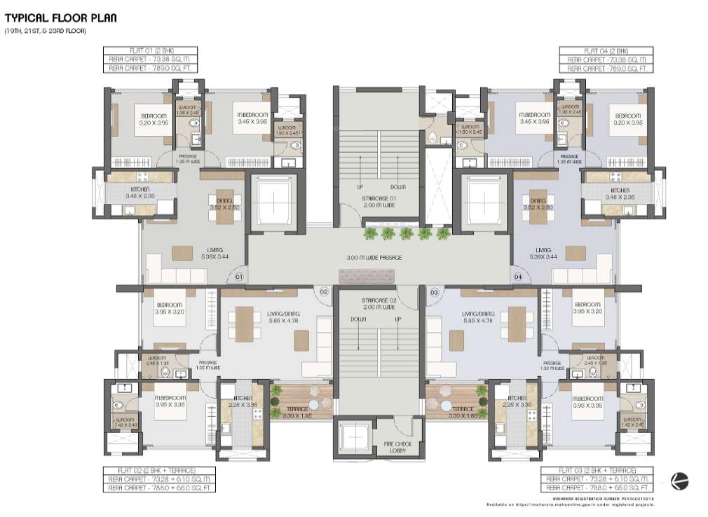  aangan Aangan Cluster Plan for 19th,21st & 23rd Floor