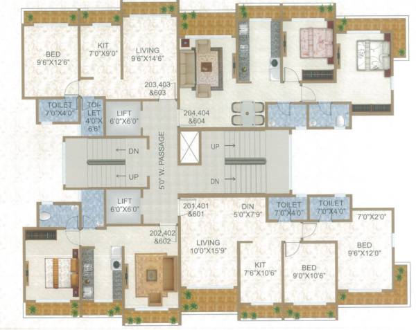  emerald-tower-a-wing Emerald Tower A Wing Cluster Plan