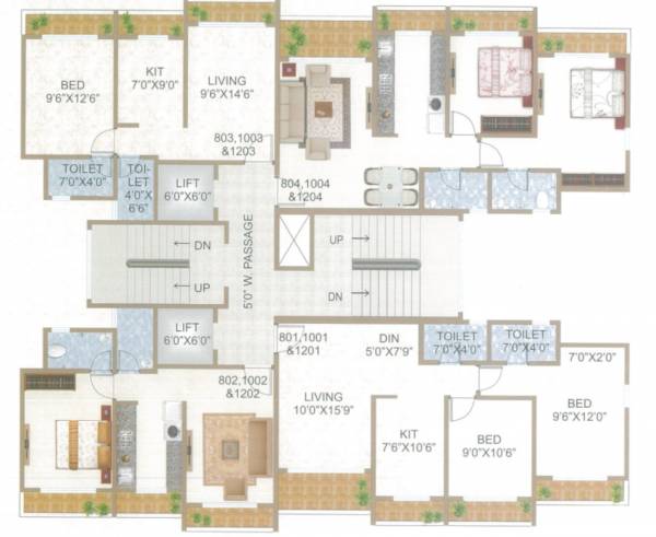  emerald-tower-a-wing Emerald Tower A Wing Cluster Plan