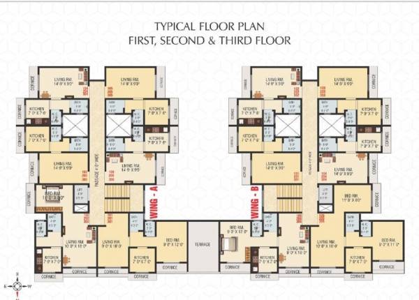  park Wing A Cluster Plan from 1st to 3rd Floor