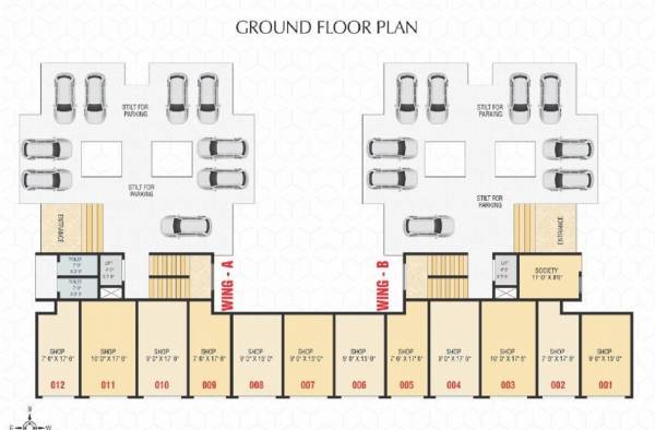  park Wing B Cluster Plan for ground Floor