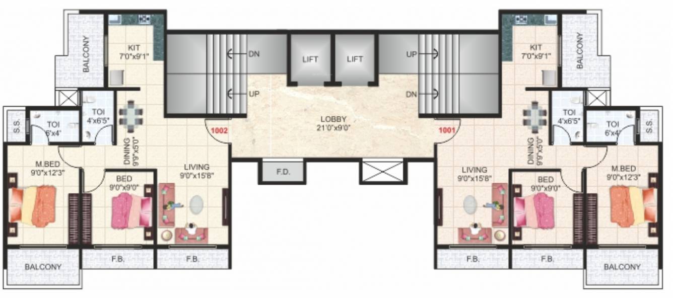  imperial heights Typical Floor Plan for 10th Floor