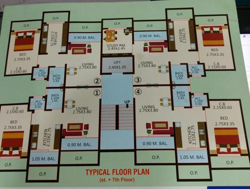  vimal-raj-wing-a-1-medityaraviraj-complex Raj Wing A 1 Medityaraviraj Complex Cluster Plan from 1st to 7th Floor