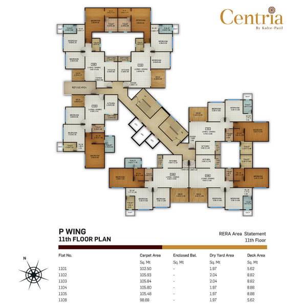  centria Building P - Floor 01 to 10 Cluster Plan
