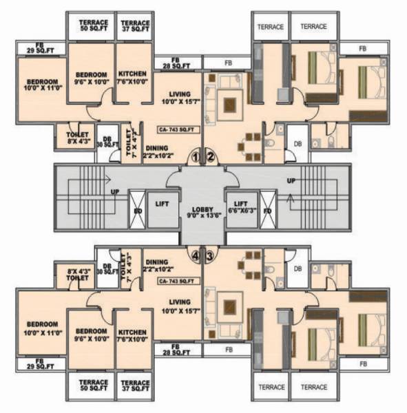  heights Yash Heights Cluster Plan