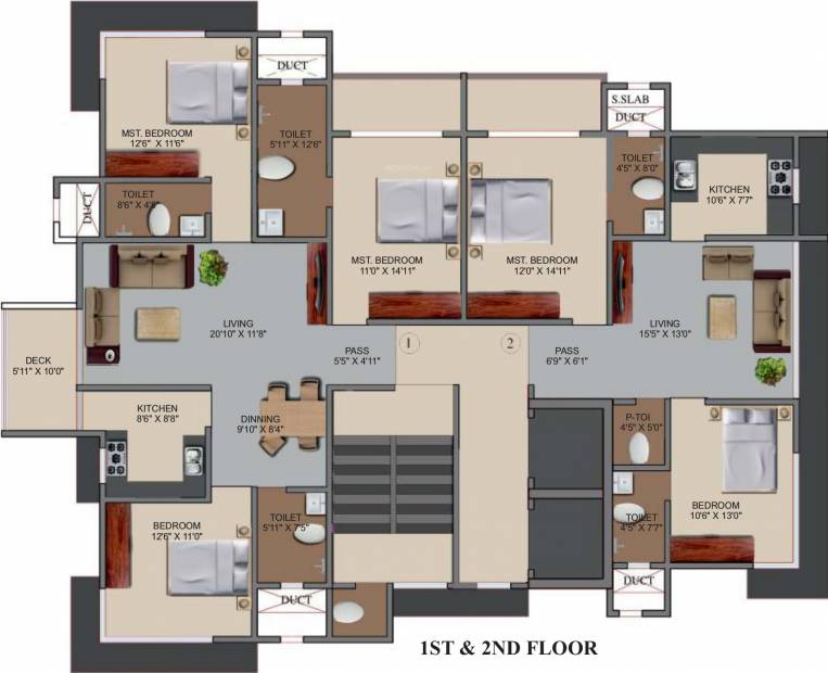  ramkrishna Ramkrishna Cluster Plan from 1st to 2nd Floor