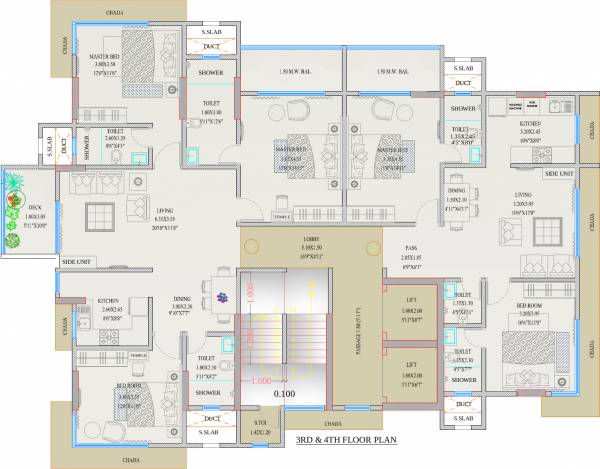  ramkrishna Ramkrishna Cluster Plan from 3rd to 4th Floor