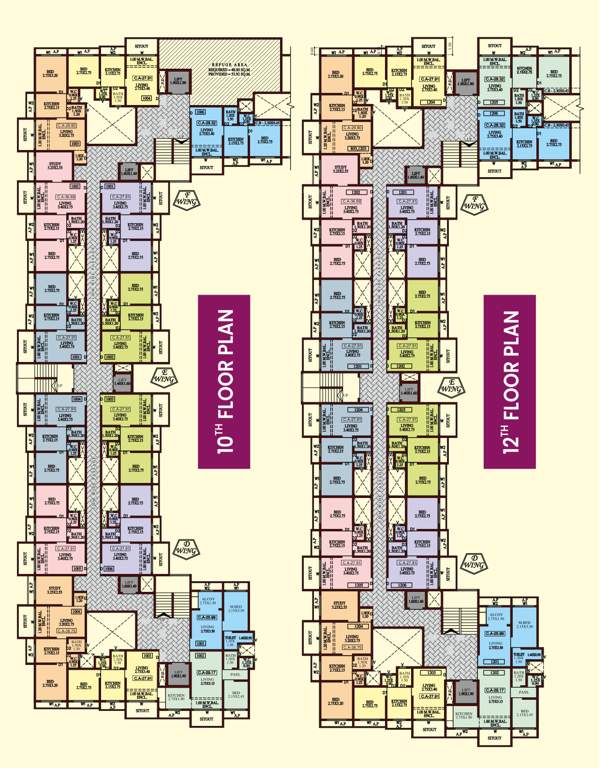  heights building no 2 d e f wing phase 1 ground plus 7th floor and phase 2 8th plus 12 floor Sankaalp Heights No 2 D E F Wing Phase 1 Ground Plus 7th Floor And Phase 2 8th Plus 12th Floor Cluster Plan for 10th & 12th Floor