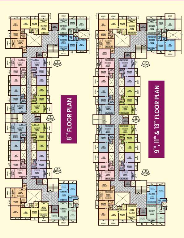  heights building no 2 d e f wing phase 1 ground plus 7th floor and phase 2 8th plus 12 floor Sankaalp Heights No 2 D E F Wing Phase 1 Ground Plus 7th Floor And Phase 2 8th Plus 12th Floor Cluster Plan from 8th to 13th Floor