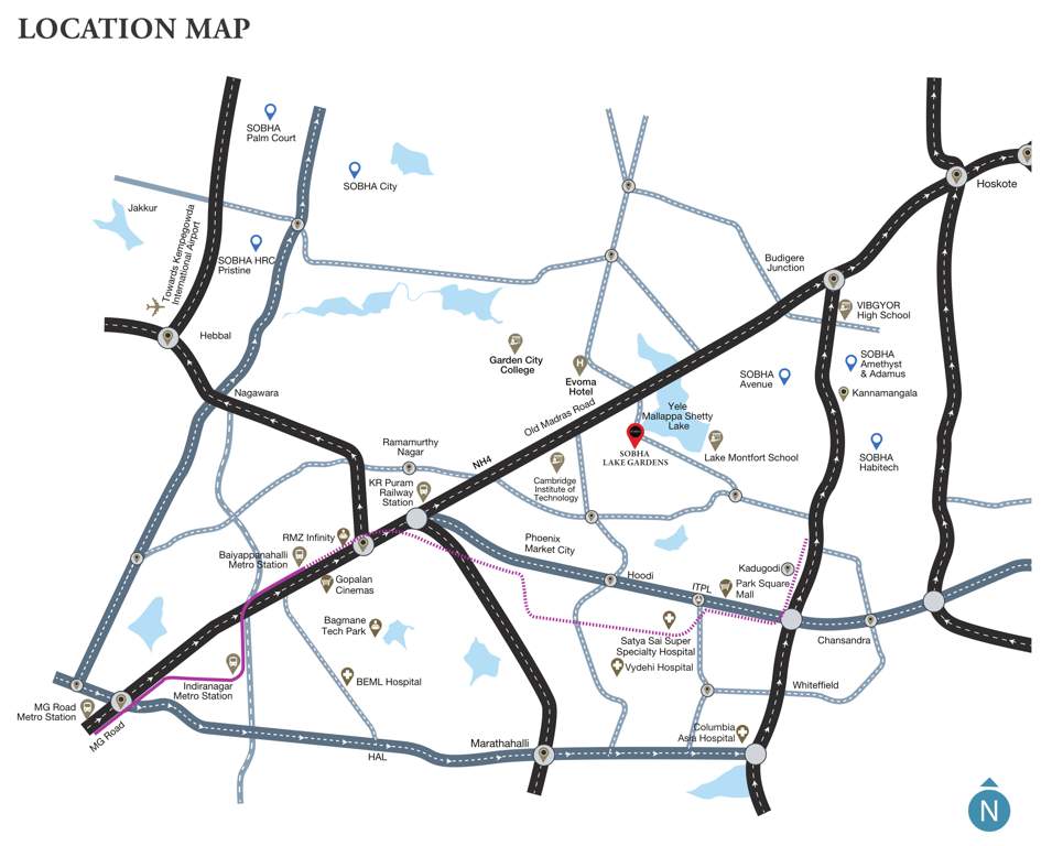  lake garden Images for Location Plan of Sobha Lake Garden
