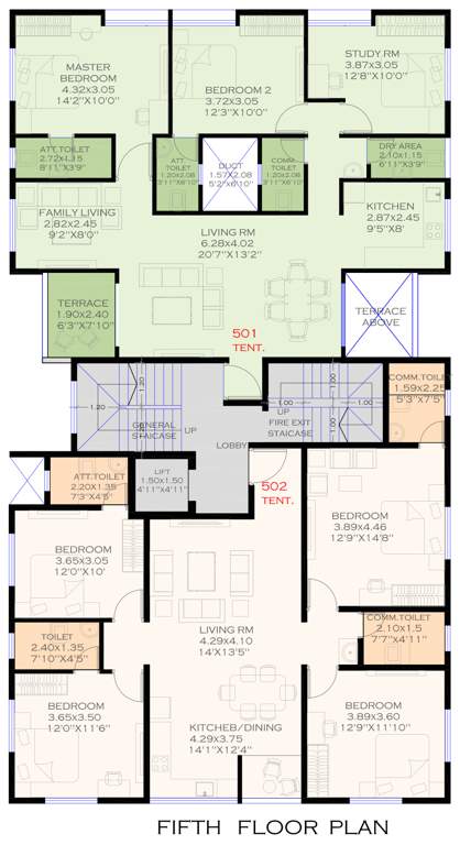  pallavi society Pallavi Apartment Cluster Plan For 5th Floor