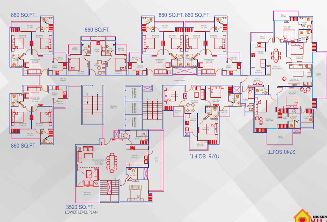  vilaasa Cluster Plan For Typical Floor