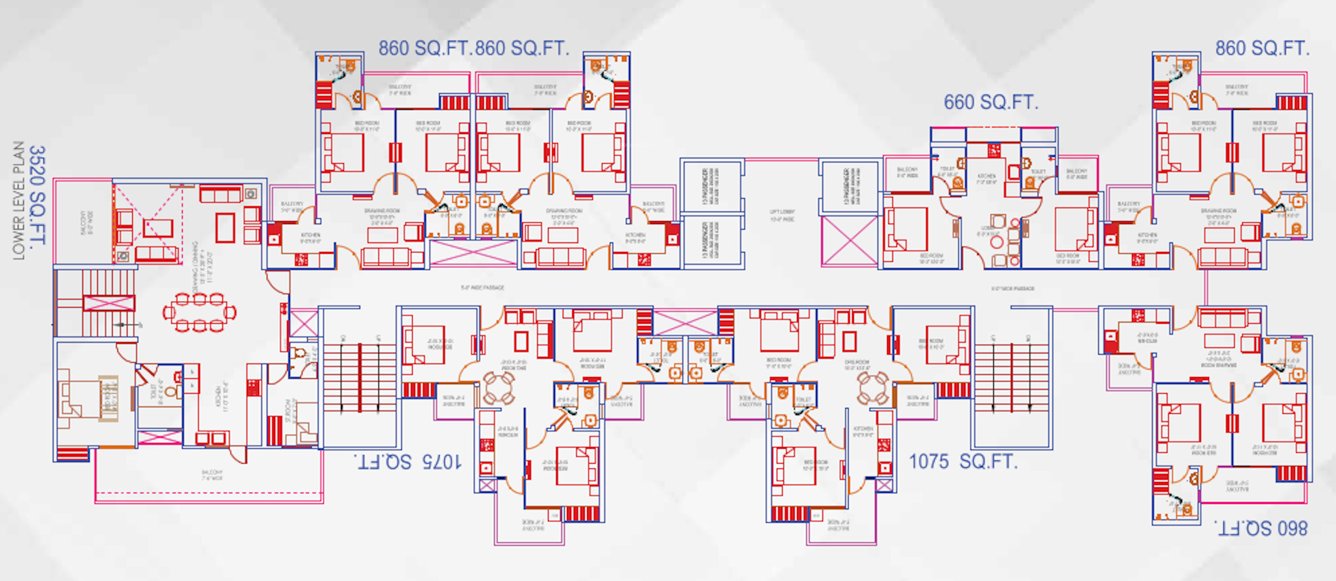  vilaasa Cluster Plan For Typical Floor