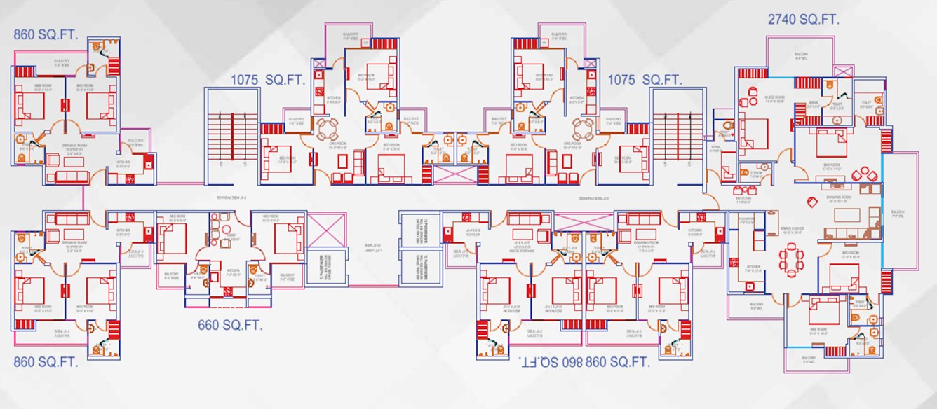  vilaasa Cluster Plan For Typical Floor