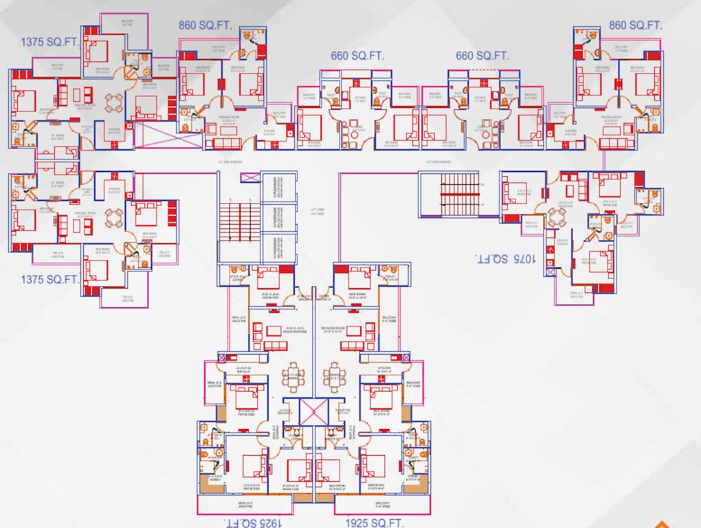  vilaasa Cluster Plan For Typical Floor