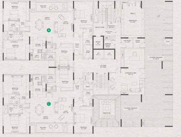  clover-by-the-river Jade Green Ground Floor Cluster Plan