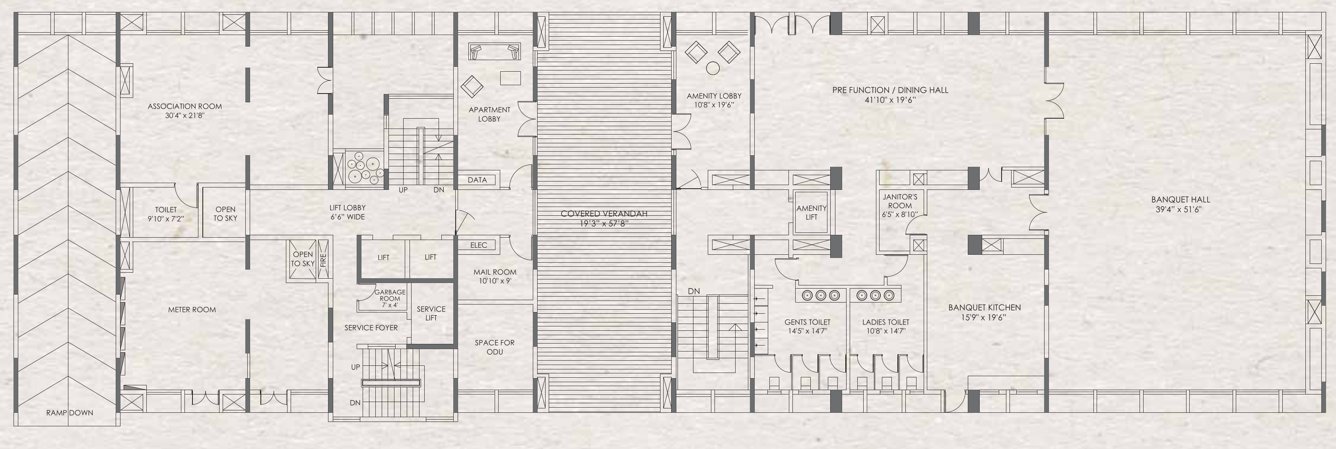  clover by the river Mint Green Ground Floor Cluster Plan