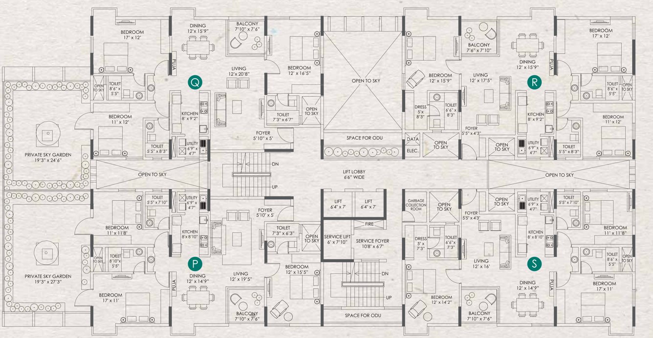  clover by the river Pine Green 2nd Floor Cluster Plan