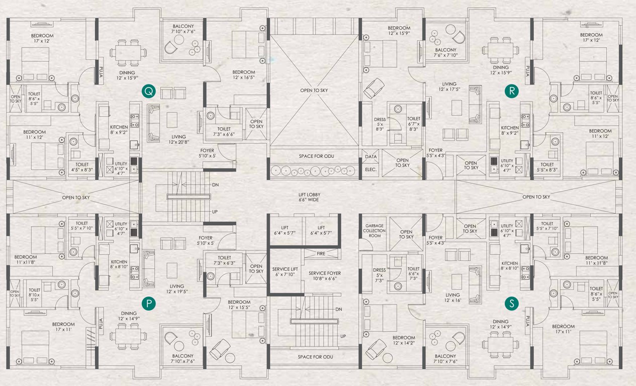  clover by the river Pine Green Even Floor  Cluster Plan