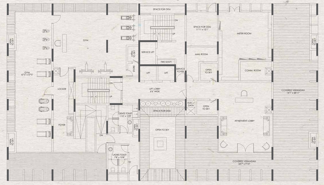 clover by the river Sea Green Ground Floor Cluster Plan