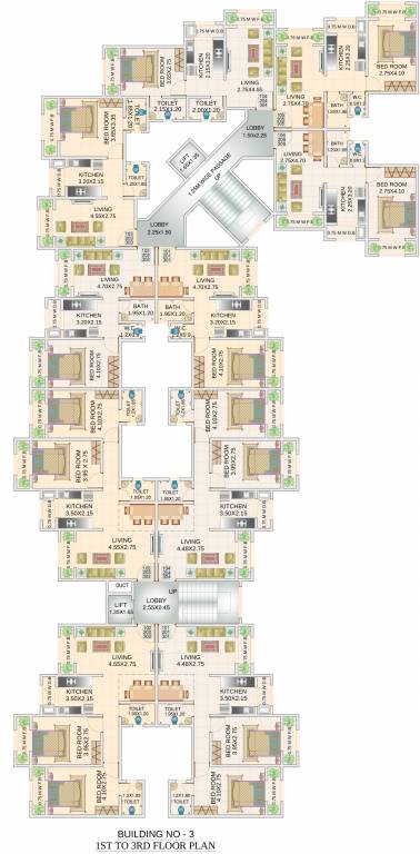  sagar complex Building C Cluster Plan from 1st to 3rd Floor