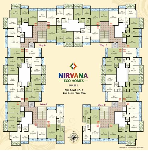  nirvana-eco-homes 01 Building Nirvana Eco Homes Cluster Plan For 2nd And 4th Floor