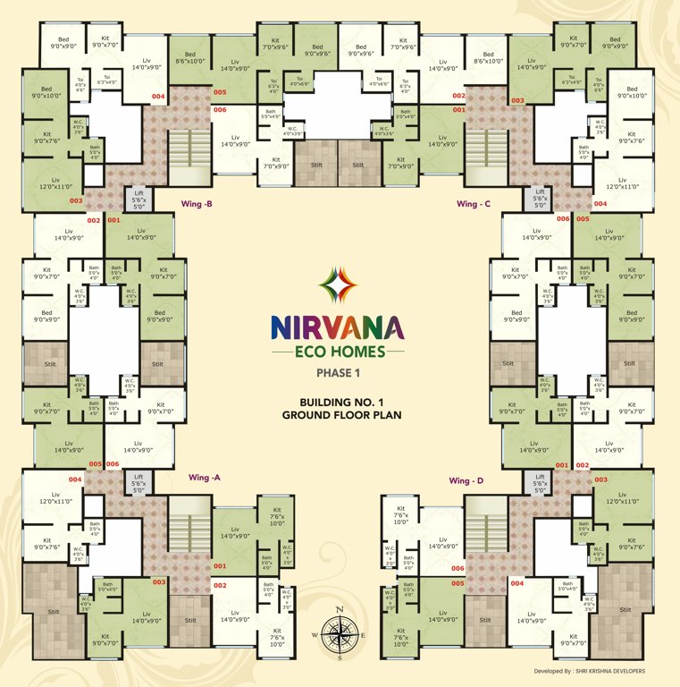  nirvana eco homes 01 Building Nirvana Eco Homes Ground Cluster Plan