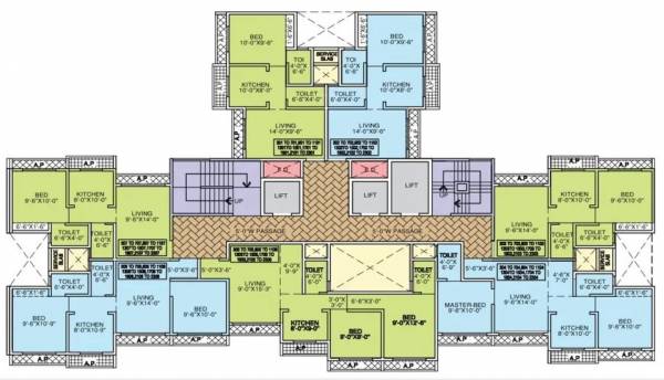  4 Bldg No 3 Wing A Type C Cluster Plan