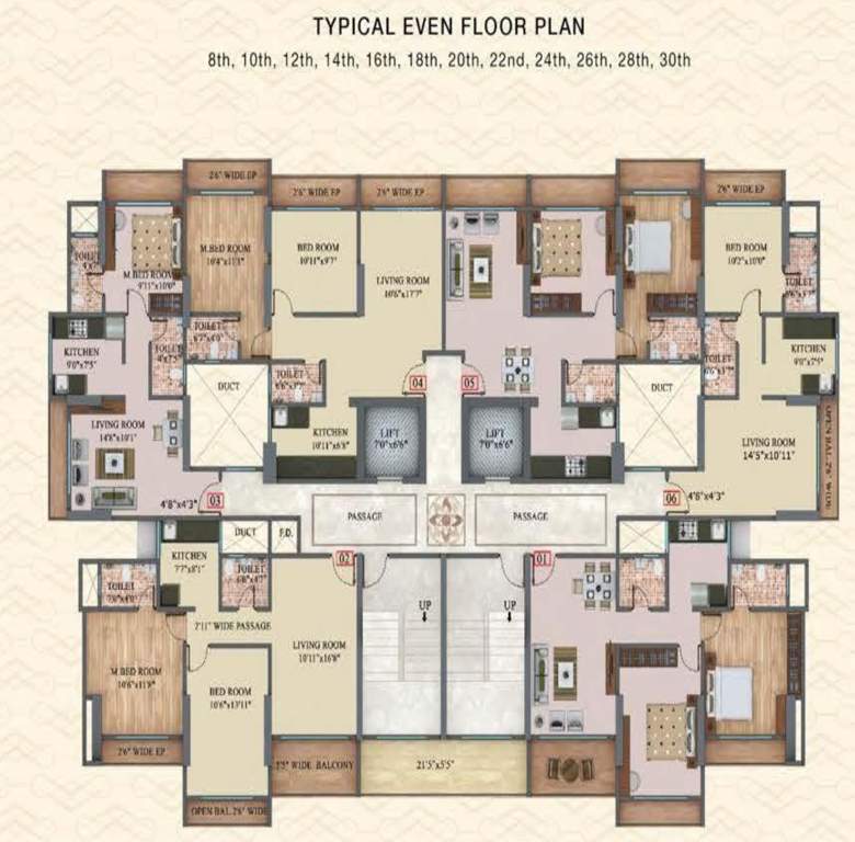 sky heights typical Even Sky Heights Cluster Plan