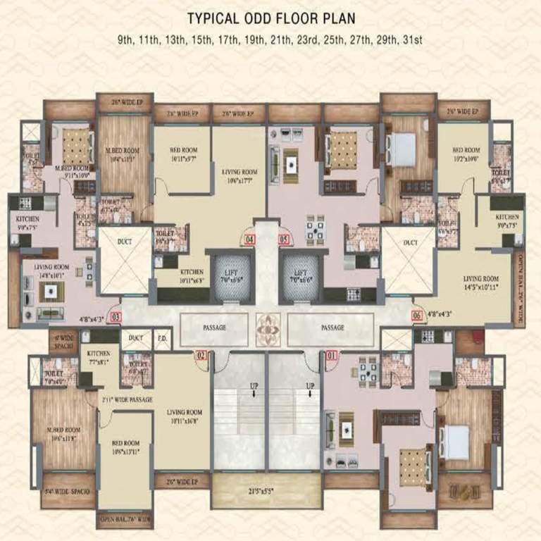  sky heights Typical Odd Sky Heights Cluster Plan