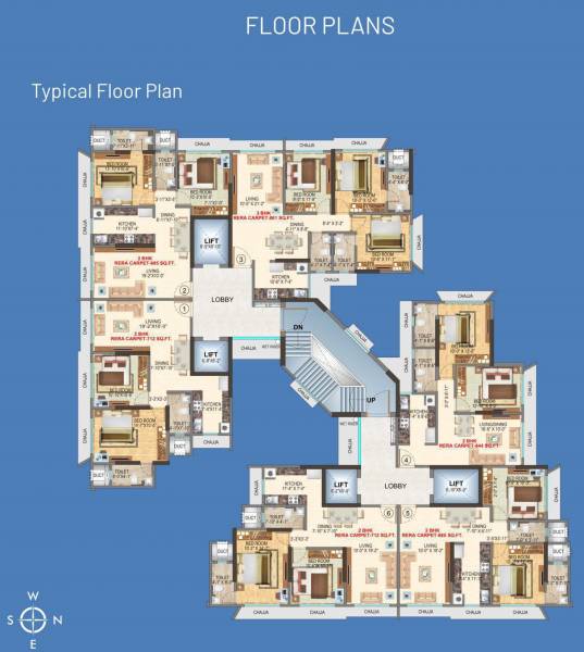  paradise Shreeji Paradise Cluster Plan for Typical Floor