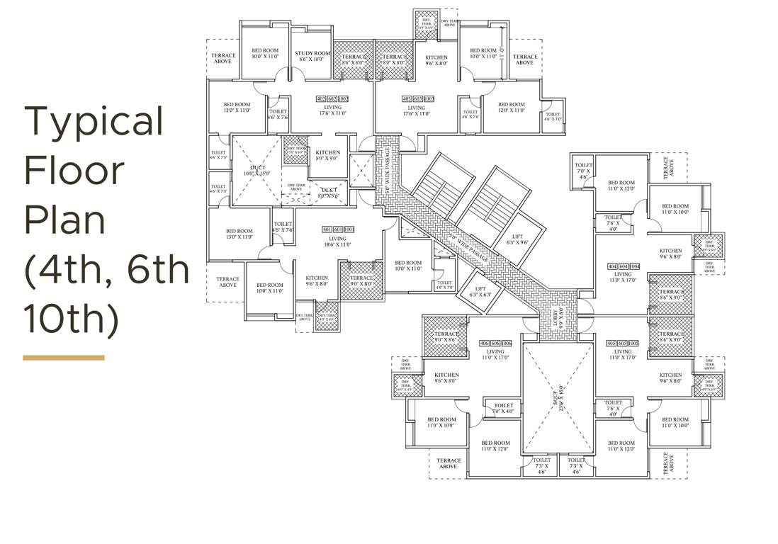  royale phase ii Building D, E, F, G, H, I Cluster Plan for 4th, 6th and 10th Floor