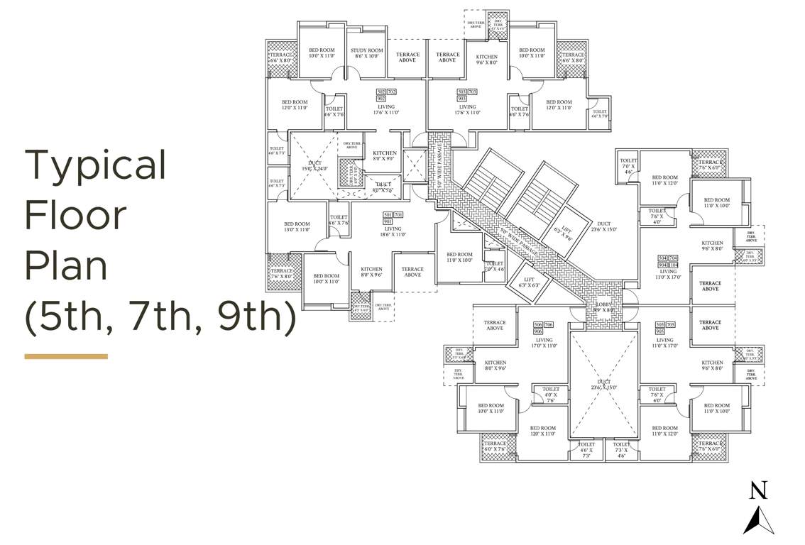  royale phase ii Building D, E, F, G, H, I Cluster Plan for 5th, 7th and 9th Floor