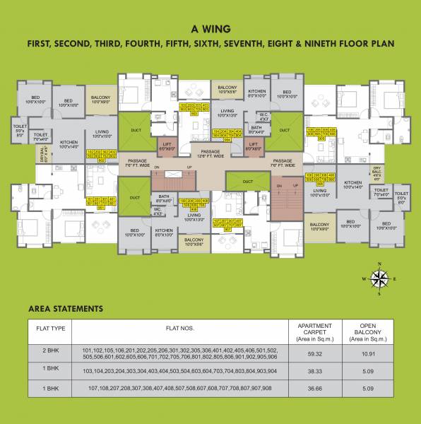  laxmi-angan Wing A Cluster Plan for typical Floor