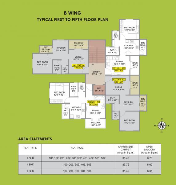  laxmi-angan Wing B Cluster Plan for typical Floor